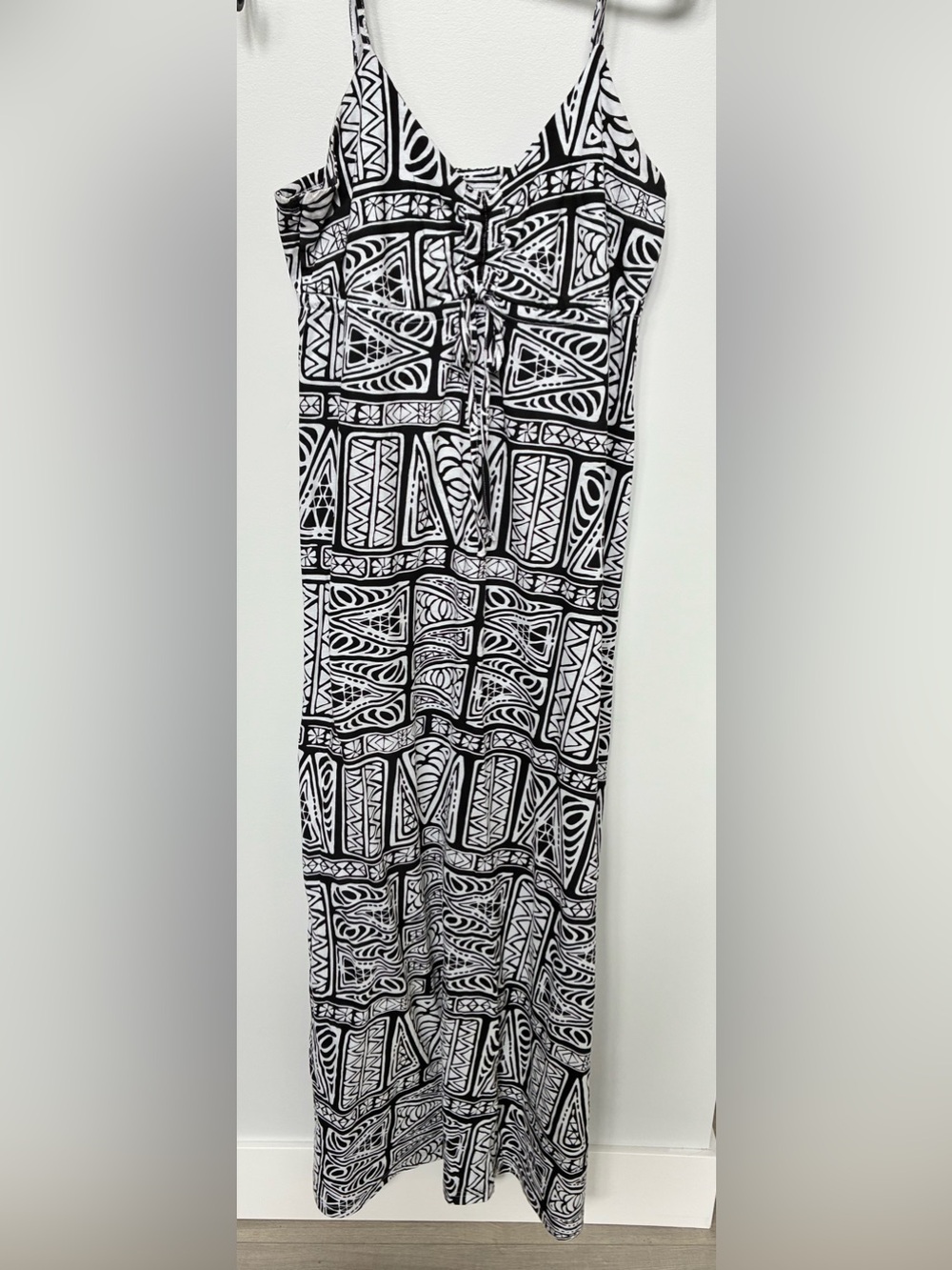 O'Neill Black and White Indigenous Batik Print Maxi Dress